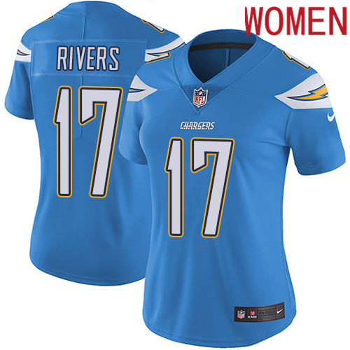 2019 Women Los Angeles Chargers #17 Rivers light blue Nike Vapor Untouchable Limited NFL Jersey